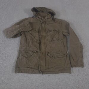 Vintage Gap Jacket Mens S Green Fatigue Cotton Hooded Utility Field Coat Y2K